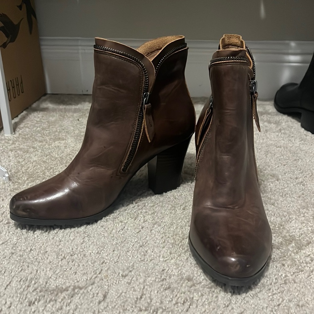brown wedge boots